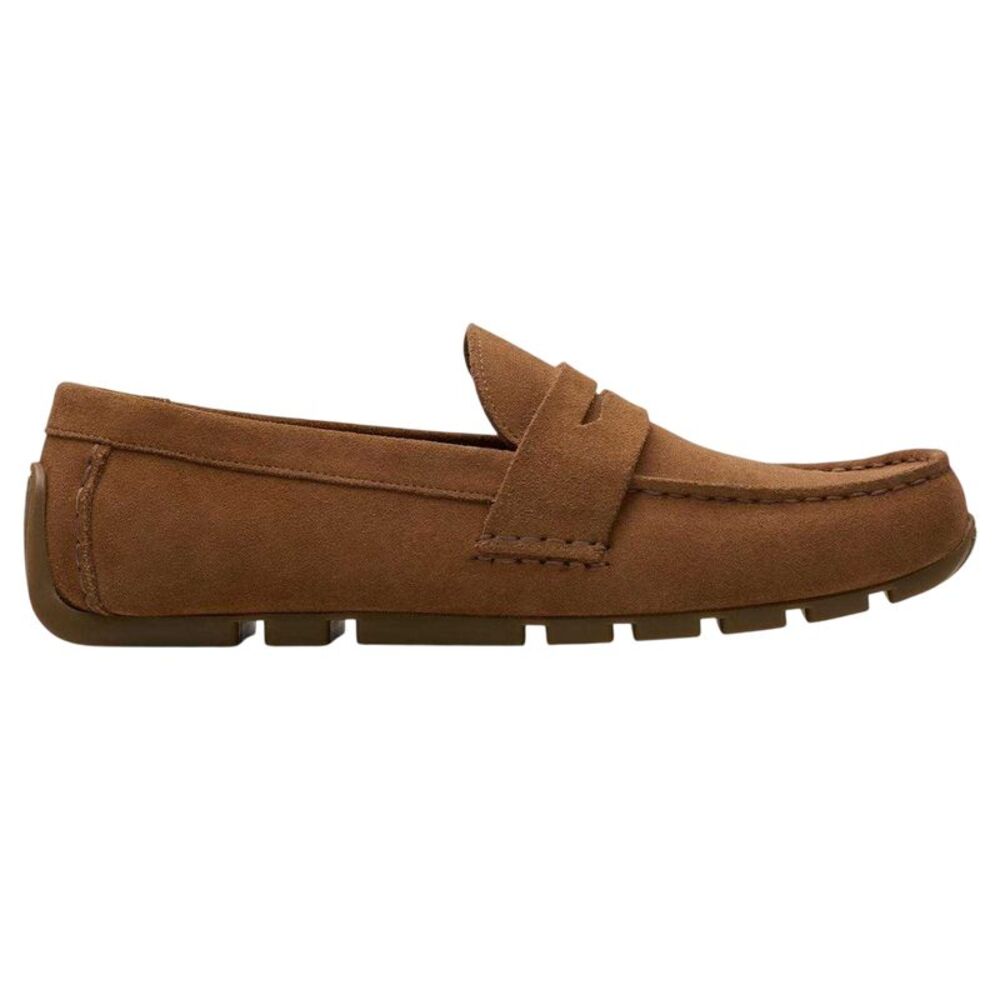 Clarks Mens Corsley Bar Suede Penny Loafers / Brown
